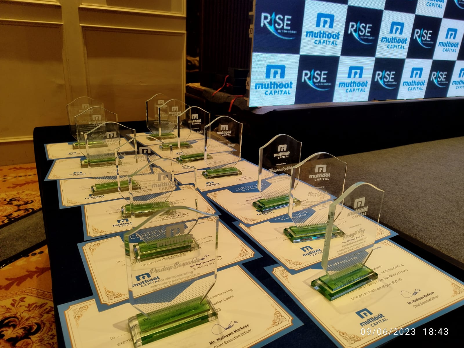 Crystal awards with branding